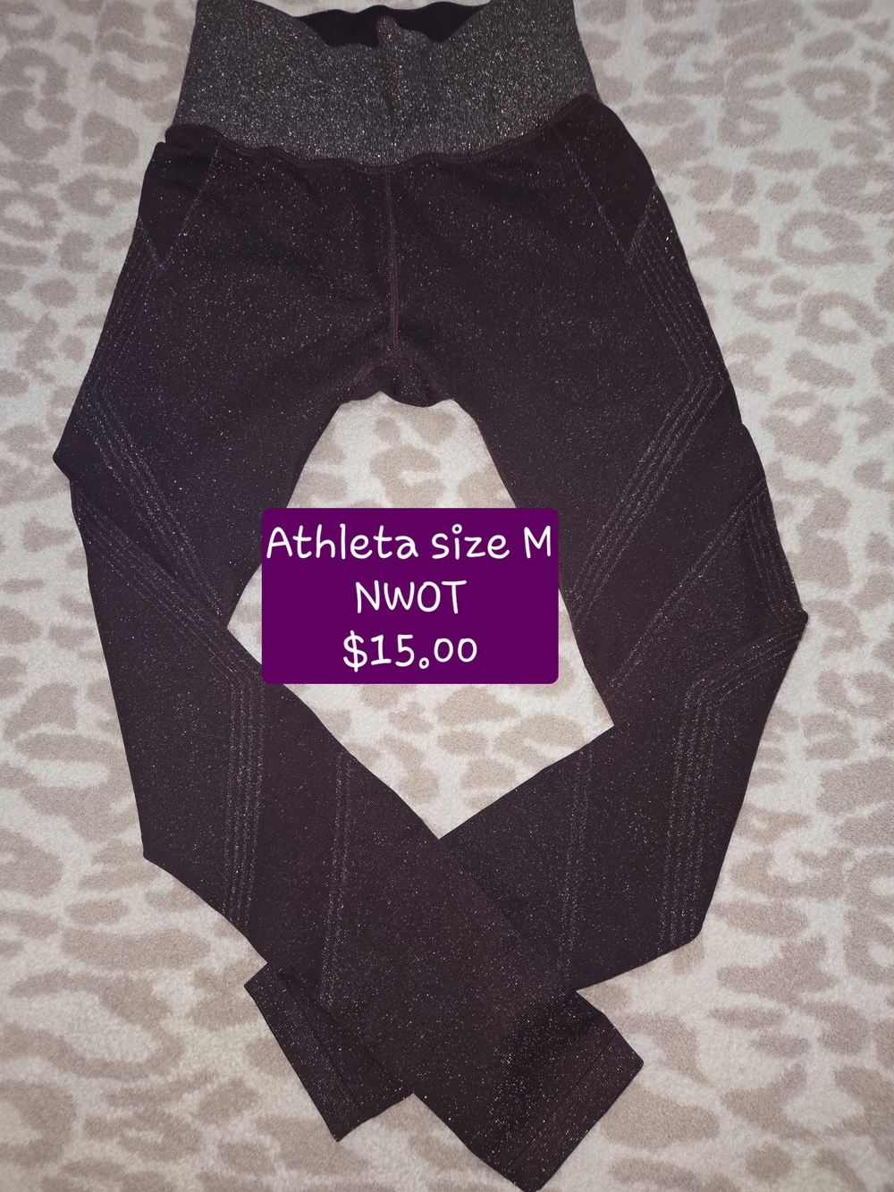 Athleta Black Sparkle High-Waist Leggings